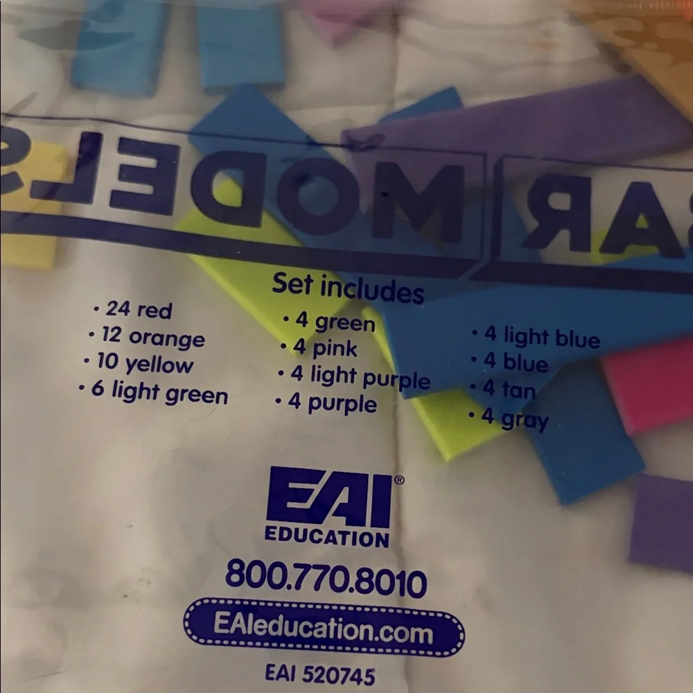 EAI Education Bar Models - Set of 84 With Storage Pouch Hands on Math